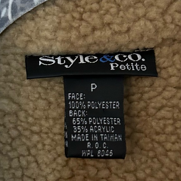 Style and Co Petite Sherpa Faux Suede Coat - Picture 7 of 8